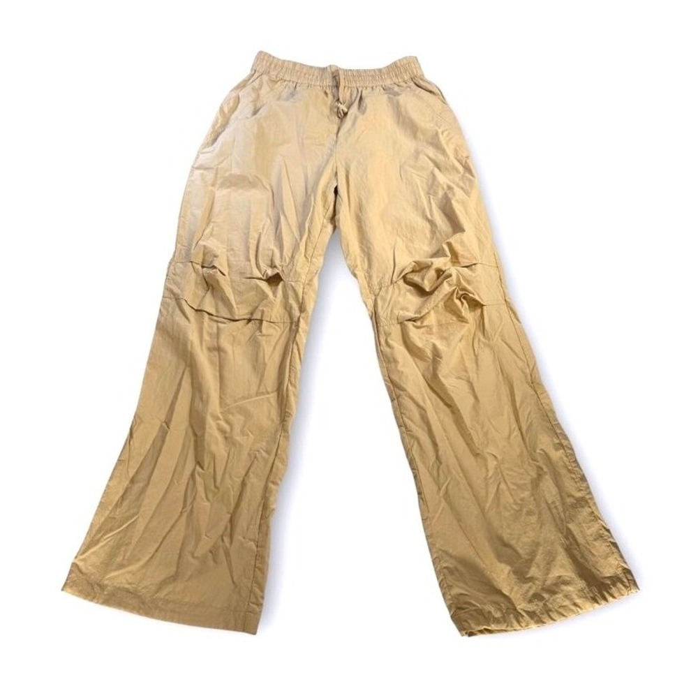 Fabletic Athletic Wind Breaker Pants Women Bottoms Size Small Tan Casual